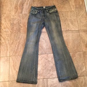 Cache Jeans, size 0‚embroidered with beads